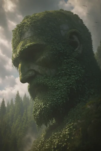 Mythic Overgrown Romanticism style reference image — lush mossy textures