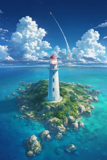 Luminous Anime Horizon style reference image — cel-shaded digital illustration