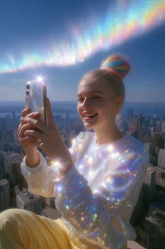 Iridescent Chrome Celestial style reference image — cosmic luminosity
