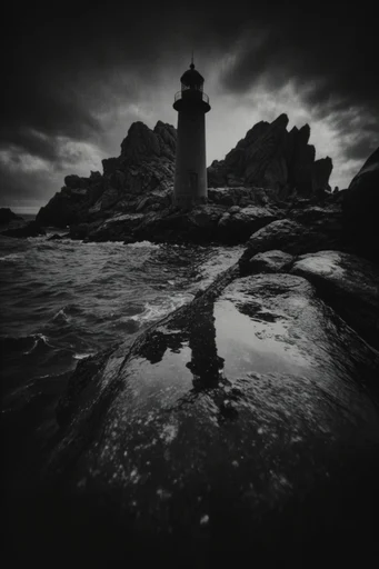 Atmospheric Monochrome Noir style reference image — cinematic noir