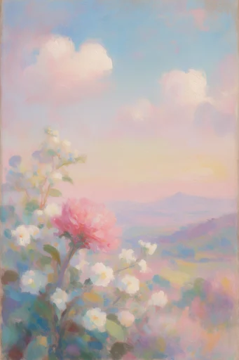 Ethereal Pastel Minimalism style reference image — nostalgic dreamlike atmosphere