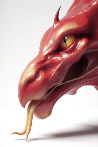 Clinical Crimson Surrealism style reference image — high-contrast studio lighting