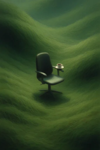 Monochromatic Verdant Surrealism style reference image — monochromatic green palette