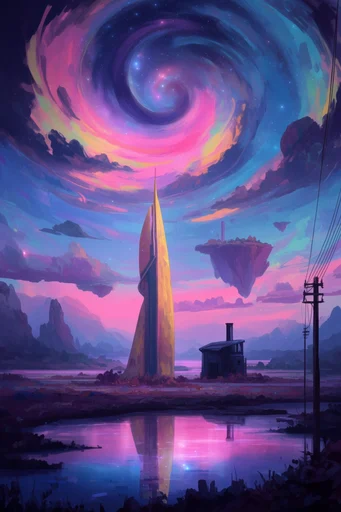 Luminous Cosmic Dreamscape style reference image — painterly fantasy style
