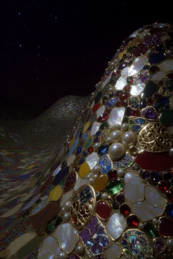 Gilded Gothic Cosmicism style reference image — chiaroscuro lighting