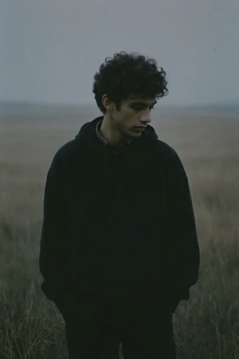 Cinematic Analog Melancholy style reference image — vintage 35mm film aesthetic