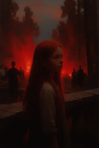 Apocalyptic Crimson Impressionism moodboard — generate AI images in this style
