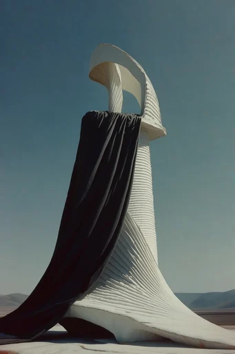 Sculptural Avant-Garde Minimalism style reference image — architectural silhouettes