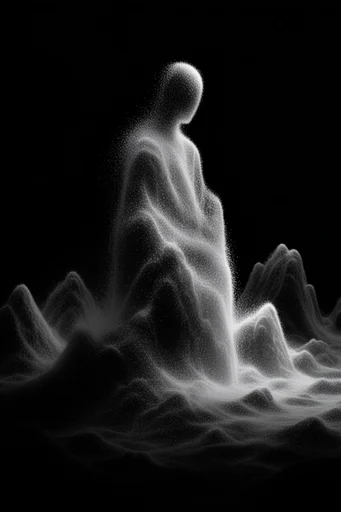 Ethereal Noir Stipple style reference image — monochromatic high-contrast