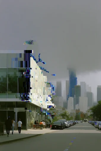 Minimalist Glitch Synthesis style reference image — pixel sorting