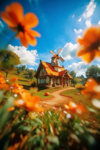 Vibrant Low-Angle Perspective style AI image example 4