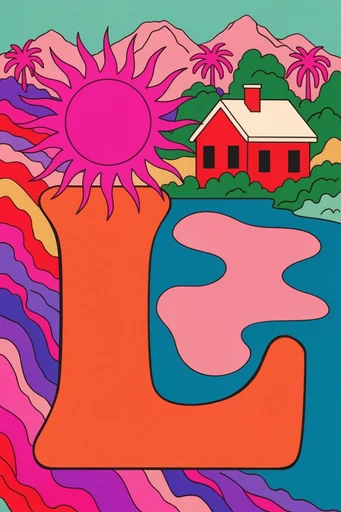 Neon Psychedelic Pop style AI image example 2