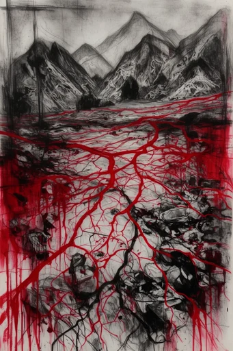 Raw Crimson Expressionism style AI image example 2