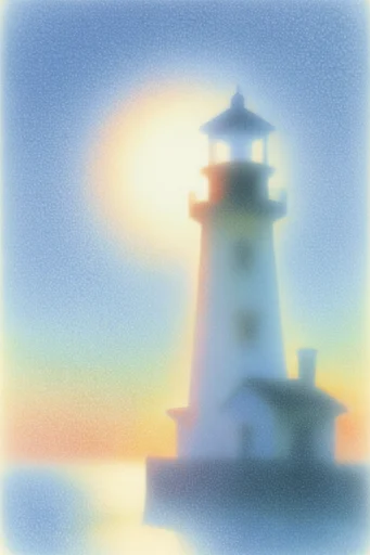 Ethereal Pastel Dreamscape style reference image — heavy analog grain