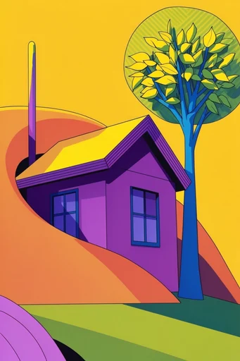 Graphic Pop Synthesis style AI image example 4