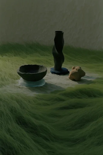 Verdant Painterly Solitude style reference image — lush verdant meadow