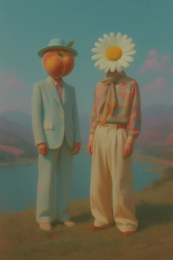 Nostalgic Surrealist Americana style reference image — vintage film aesthetic