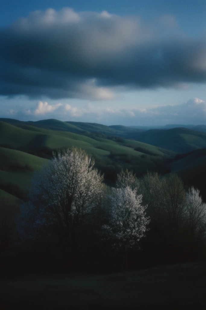 Distorted Cinematic Melancholia style AI image example 2
