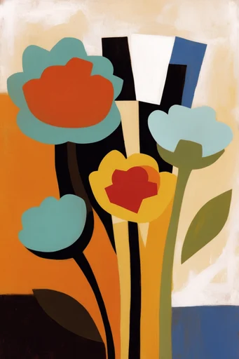 Graphic Fauvist Modernism style reference image — hard-edge modernism