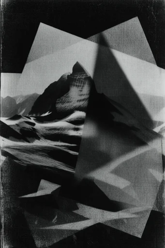 Monochrome Surrealist Noir style reference image — high-contrast monochrome