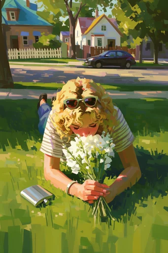 Sun-Drenched Gouache Vignettes style reference image — textured painterly brushstrokes
