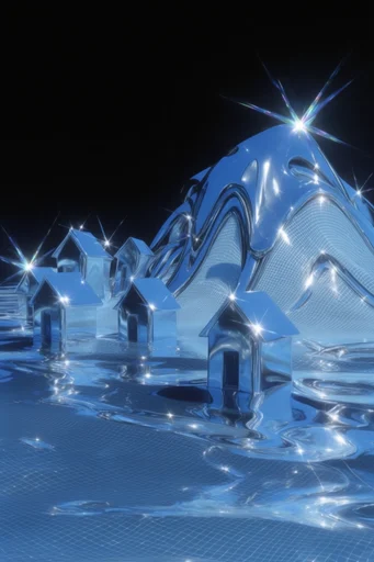 Prismatic Chrome Futurism style AI image example 4