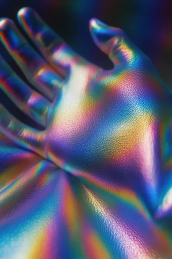 Iridescent Digital Distortion style reference image — digital glitch distortion