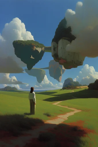 Retro-Futurist Surreal Dreamscapes moodboard — generate AI images in this style