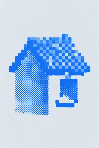Cobalt Pixel Op-Art style AI image example 4