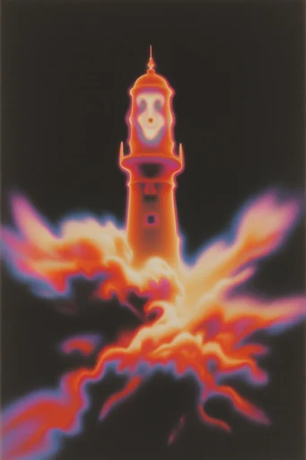 Psychedelic Thermal Grain style reference image — retro-futuristic surrealism