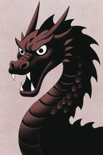 Gritty Red Halftone style reference image — high contrast red and black