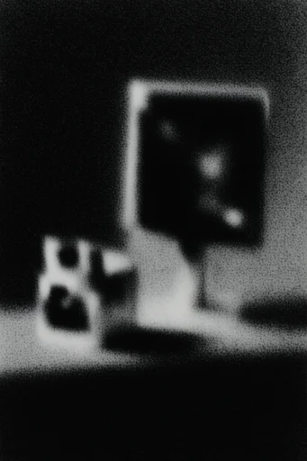 Gritty Monochromatic Noir style reference image — heavy film grain