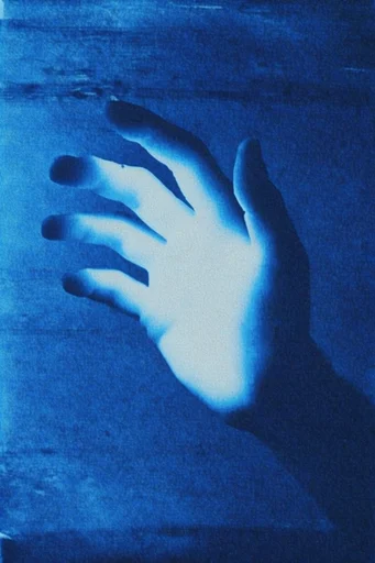 Luminous Cobalt Nocturne style reference image — heavy analog grain