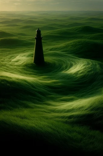 Velvet Verdant Surrealism style reference image — fur-like grassy texture
