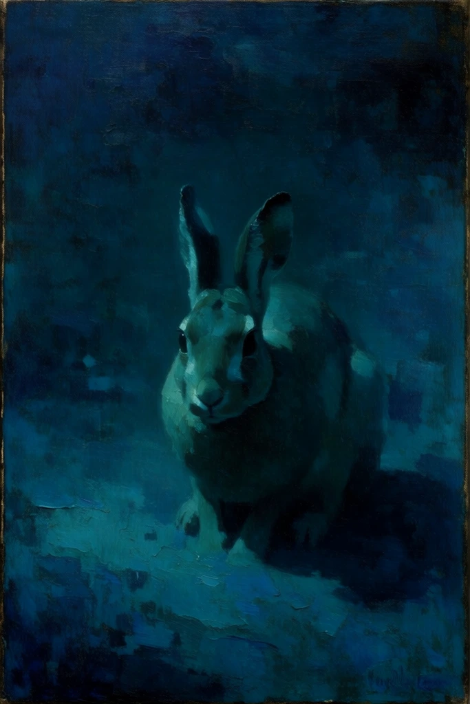 Nocturnal Bioluminescent Tonalism style AI image example 3