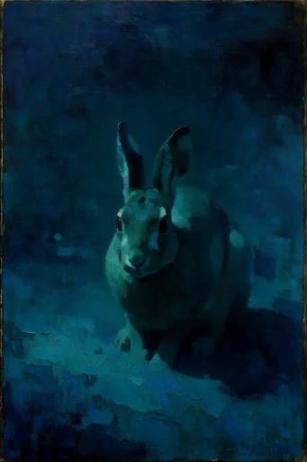 Nocturnal Bioluminescent Tonalism style AI image example 3