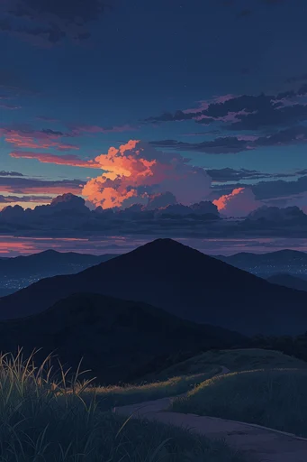 Nostalgic Twilight Surrealism style reference image — anime aesthetic
