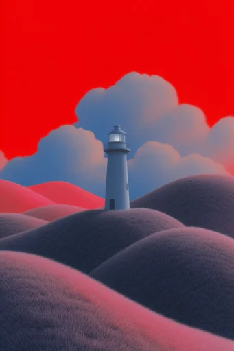 Crimson Velvet Surrealism style reference image — solitary figure