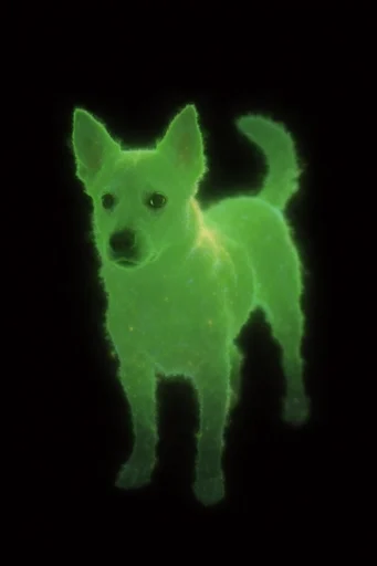 Luminous Noir Synth style reference image — bioluminescent light