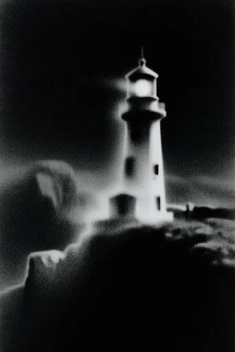 Spectral Analog Noir style reference image — double exposure