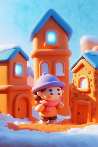 Tactile Whimsy World style reference image — 3D claymation style