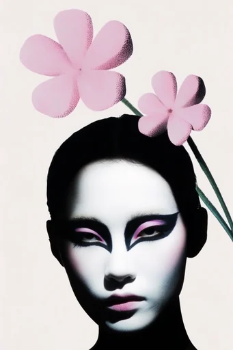 Graphic Chiaroscuro Minimalism style reference image — avant-garde makeup