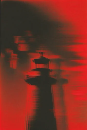 Cinematic Glitch Noir style reference image — high-contrast chiaroscuro