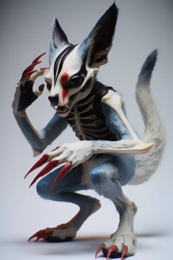 Monochromatic Biomorphic Gothic style reference image — porcelain skin