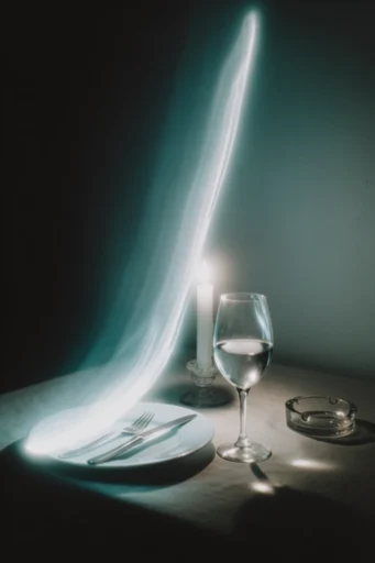 Spectral Noir Luminescence style reference image — volumetric lighting