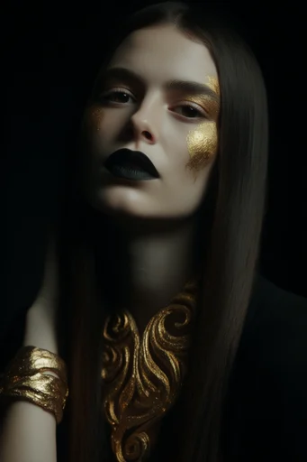 Chiaroscuro Gold Surrealism style reference image — ethereal atmospheric shadows