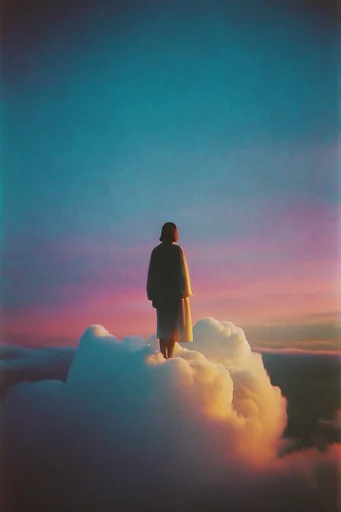 Nostalgic Twilight Surrealism style reference image — analog film grain texture