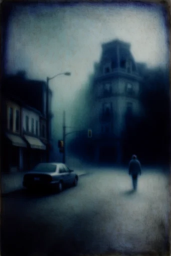 Atmospheric Nocturnal Haze style reference image — cinematic heavy grain