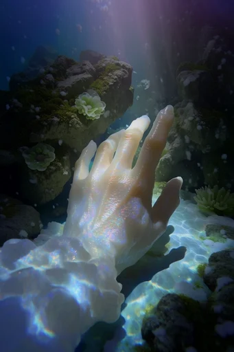 Bioluminescent Abyssal Mysticism style reference image — submerged ancient ruins