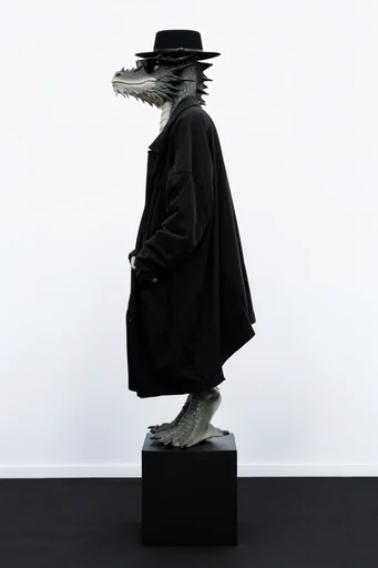 Raw Monochromatic Minimalism style reference image — oversized tailoring